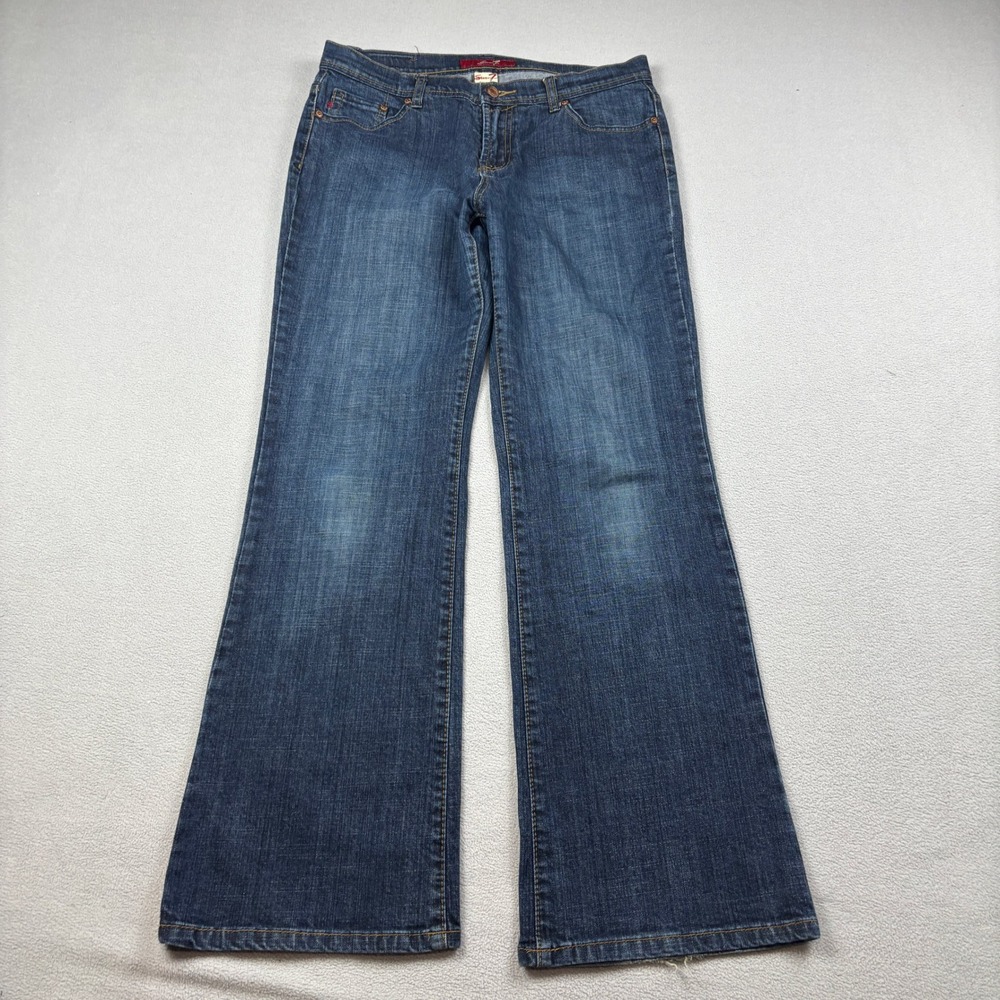 Seven7 Womens Wide Leg Jeans Size 30 Medium Wash Stretch Denim Blue Flare Pant